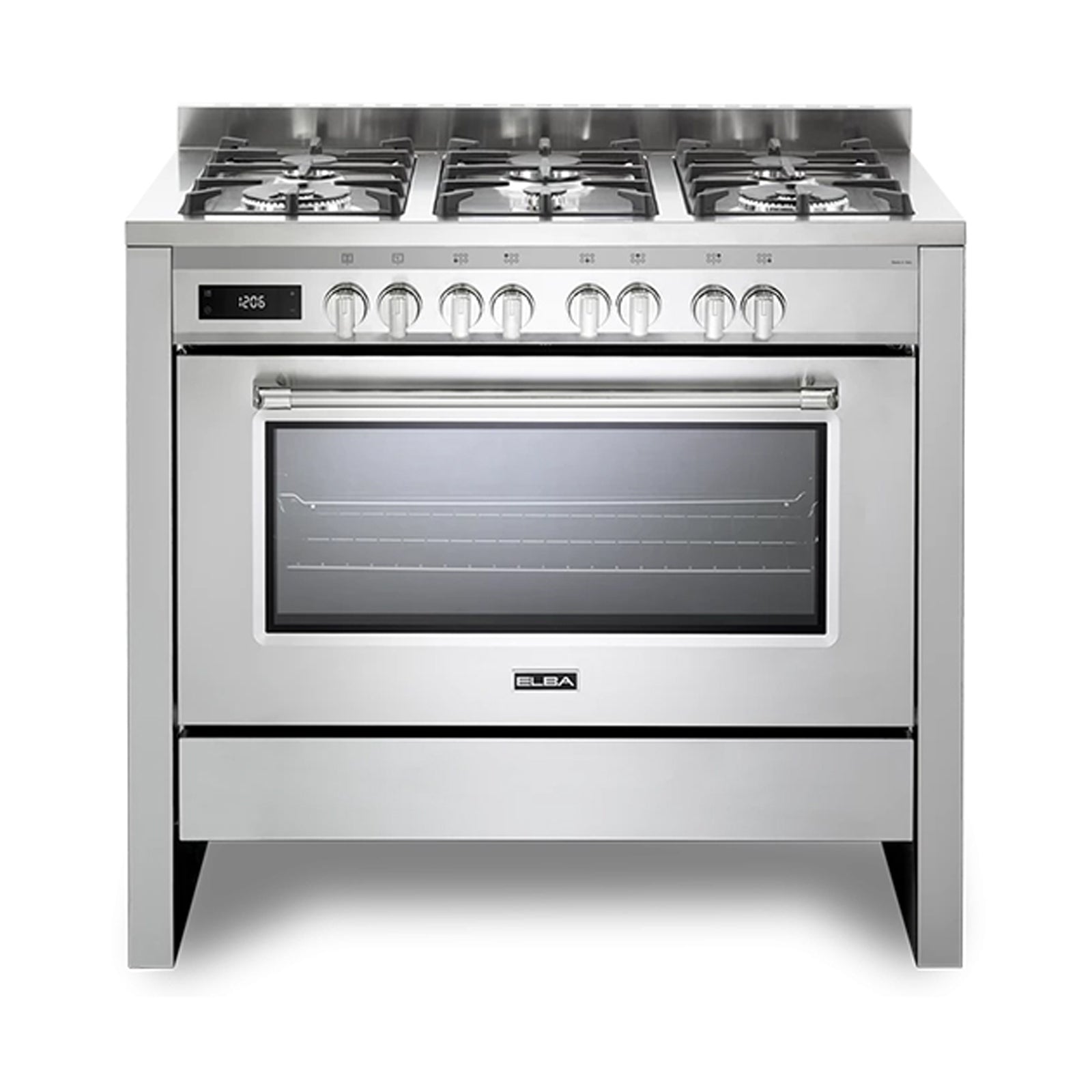 ELBA Cooker 1meter Wide 6 Gas Burners Convection Gas Oven Stainless